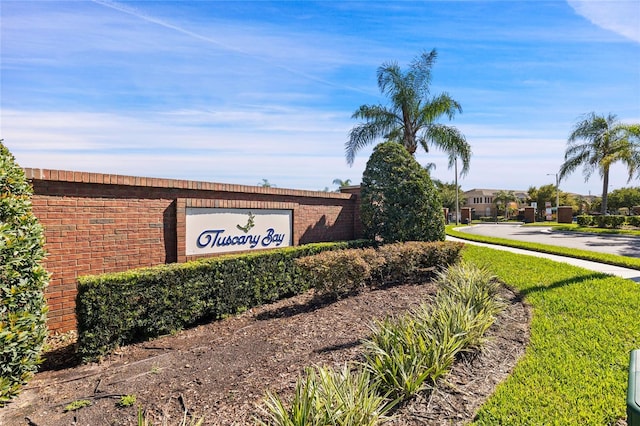 view of community sign