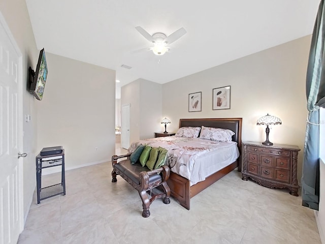 bedroom with ceiling fan