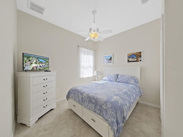 bedroom with ceiling fan