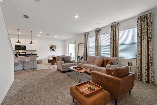 view of carpeted living room