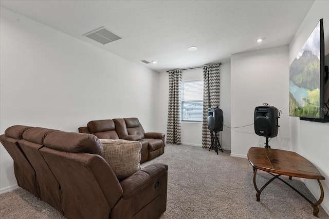 living room with carpet floors