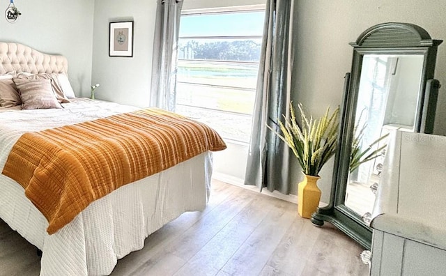 bedroom featuring light hardwood / wood-style floors