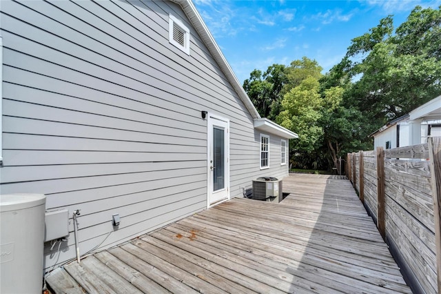 deck featuring central AC unit