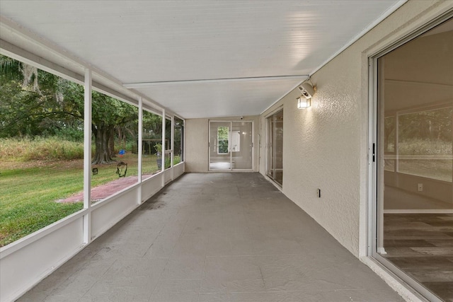 view of unfurnished sunroom