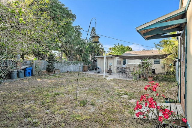 view of yard with a patio area