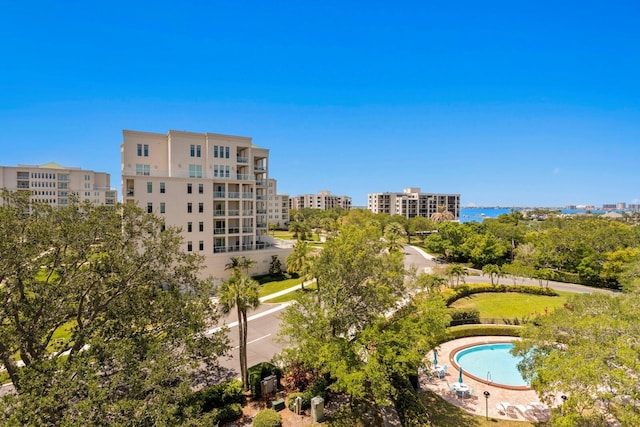 exterior space featuring a water view