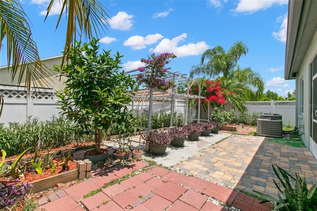 view of terrace with central AC unit