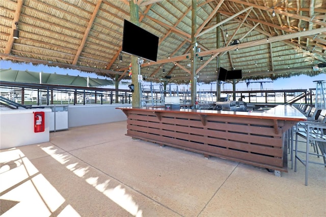 view of patio / terrace featuring a bar