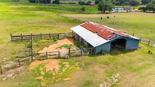 aerial view featuring a rural view