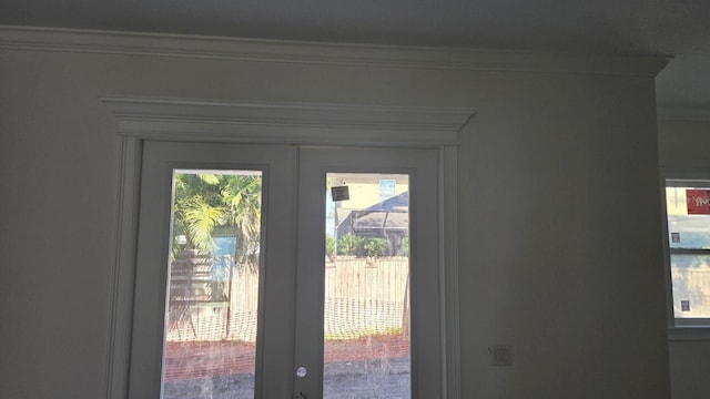 doorway to outside featuring french doors