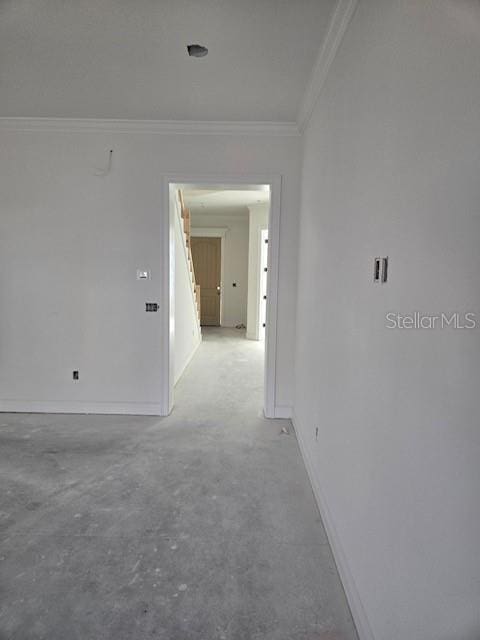 spare room featuring ornamental molding