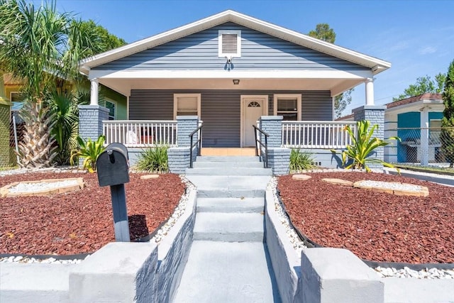 view of front of home with a porch