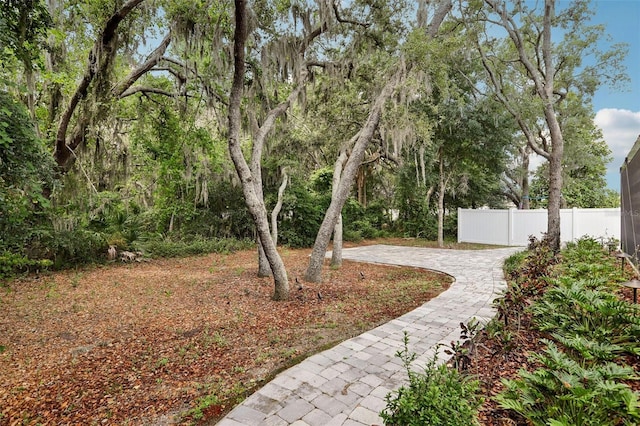 view of yard with fence