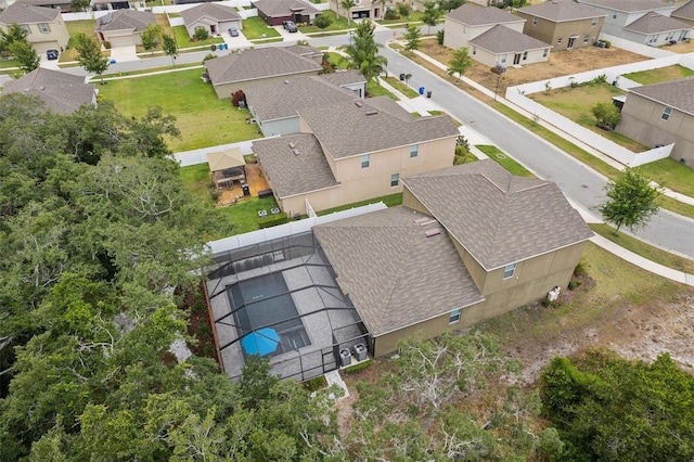 aerial view with a residential view