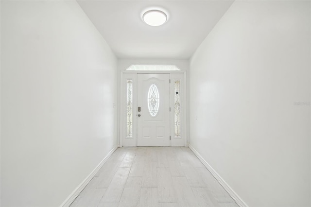 foyer featuring light wood-type flooring