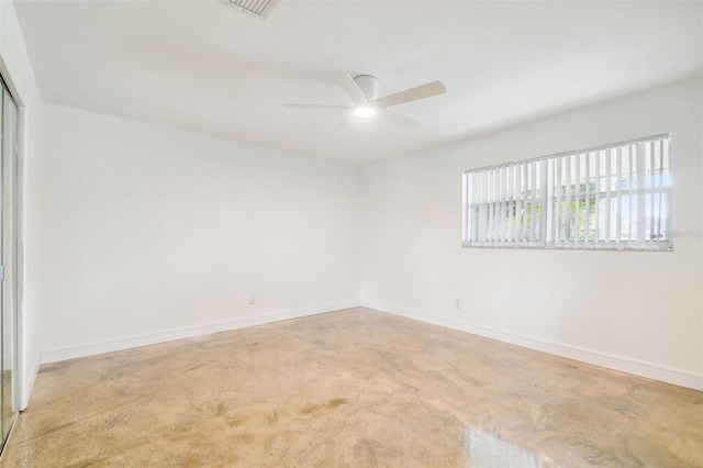 empty room with light carpet and ceiling fan