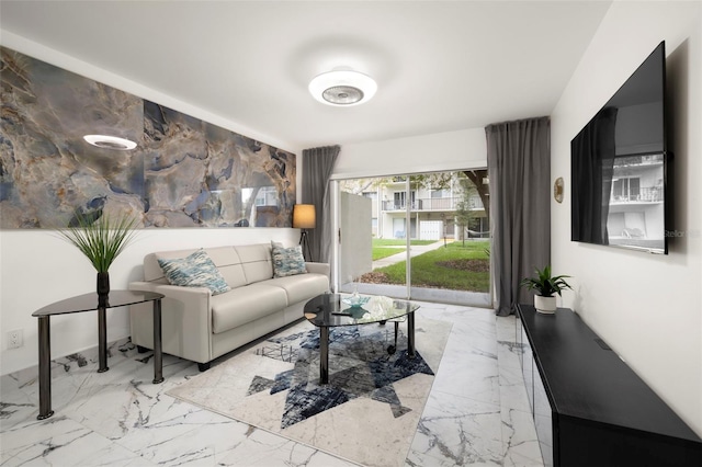 view of tiled living room