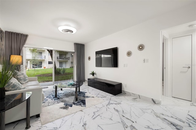 view of tiled living room