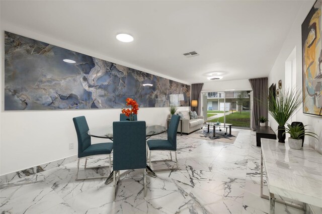 view of tiled dining room