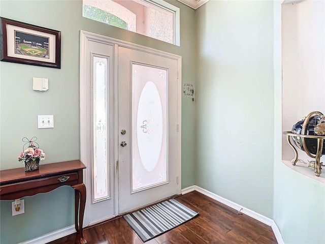 foyer featuring dark hardwood / wood-style flooring