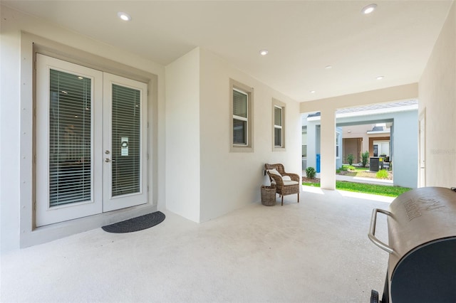 view of patio / terrace featuring french doors