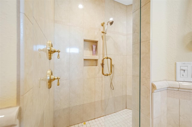 bathroom featuring walk in shower