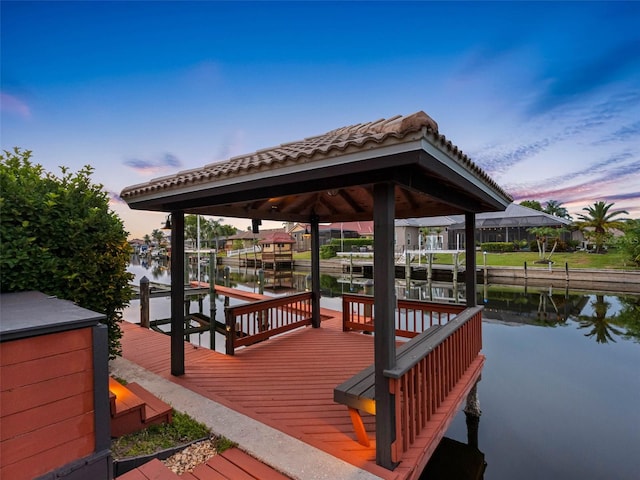 5510 E Longboat Blvd, Tampa, FL 33615 - dock area featuring a water view and boat lift