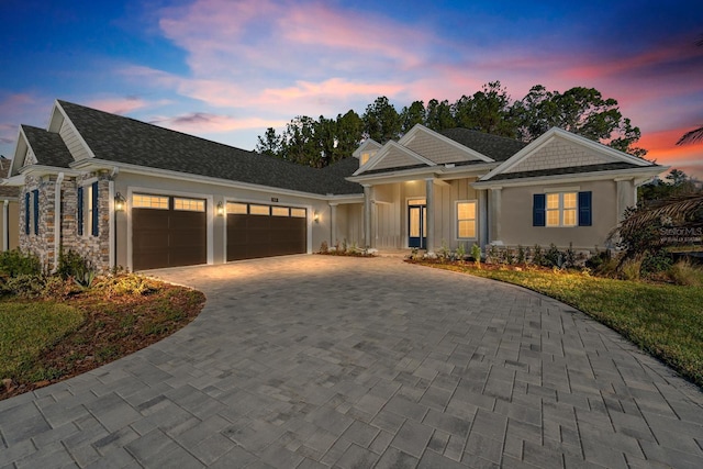 view of front of house featuring a garage