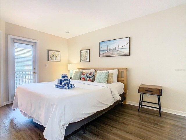 2705 Bushman Dr, Kissimmee, FL 34746 - bedroom with wood finished floors, baseboards, and access to exterior