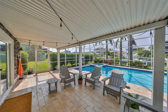 exterior space featuring a lanai and a patio