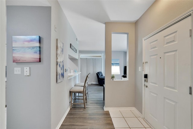 foyer featuring wood-type flooring