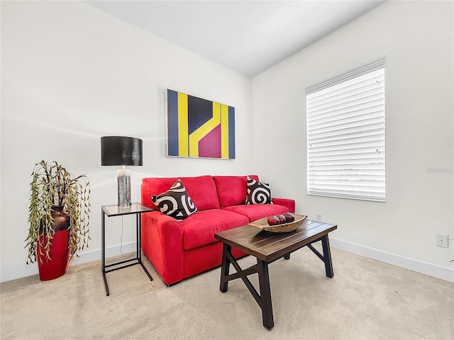 living room with carpet