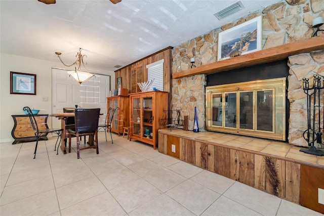 dining room with tile patterned floors