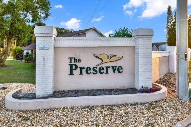 view of community sign