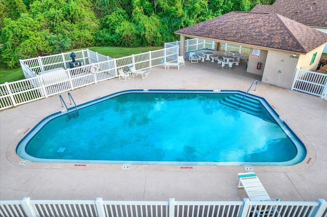 view of pool with a patio