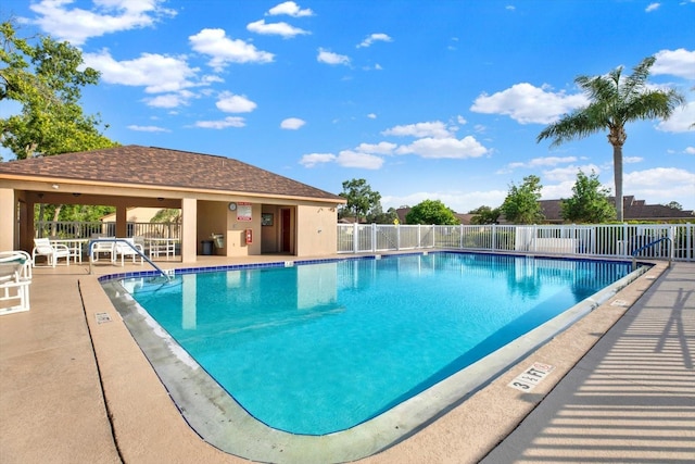 view of pool featuring a patio area