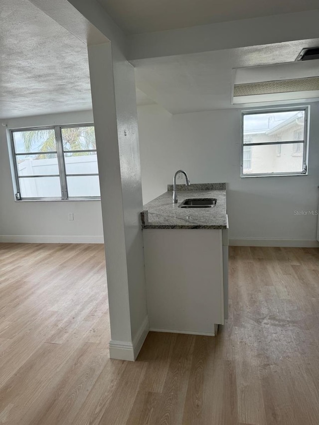 kitchen featuring light hardwood / wood-style flooring and sink