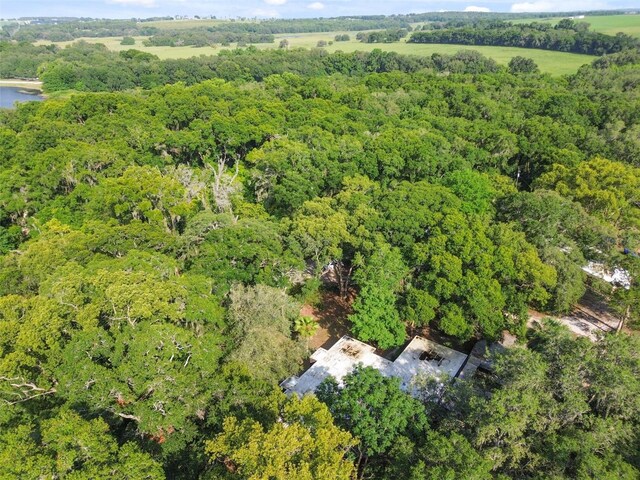 bird's eye view featuring a view of trees