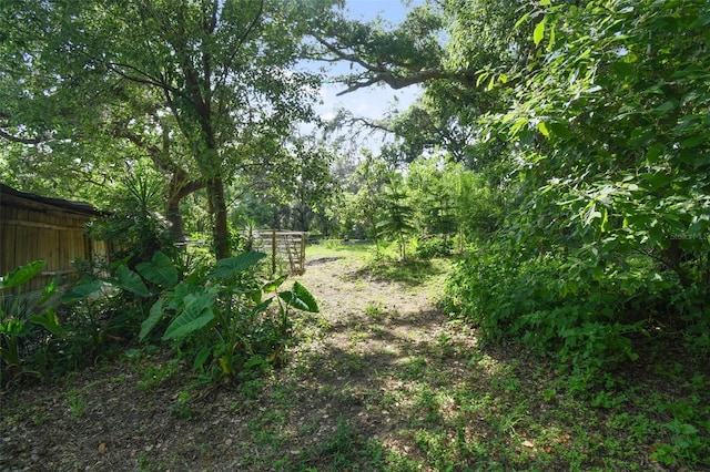 view of yard with fence