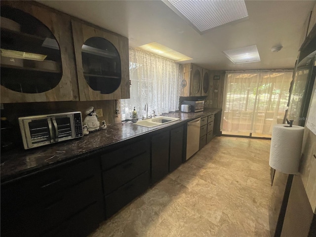 kitchen featuring dishwasher and a sink