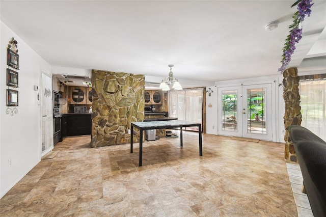 recreation room with french doors