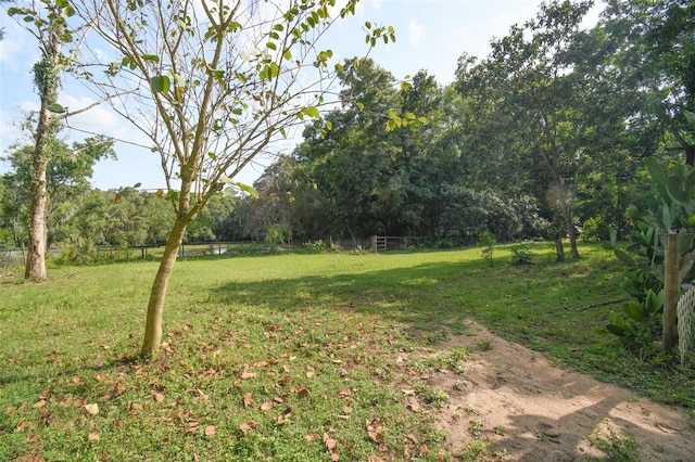 view of yard with fence