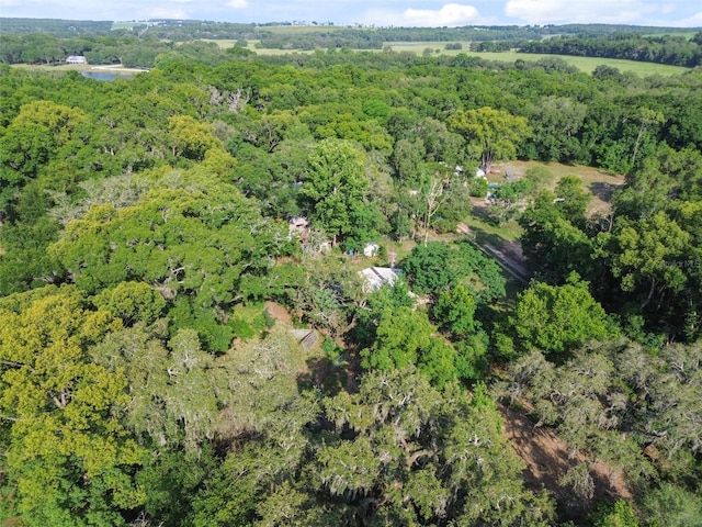 drone / aerial view with a forest view