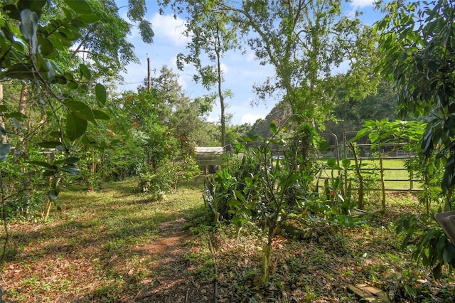 view of yard with fence
