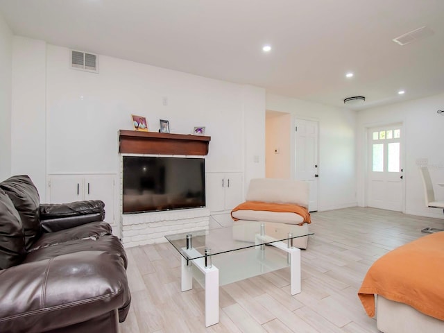 living room featuring light hardwood / wood-style flooring