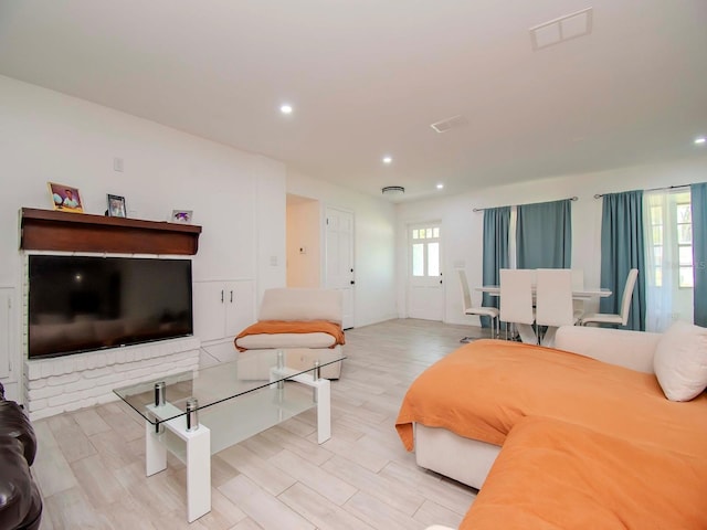 bedroom with light wood-type flooring