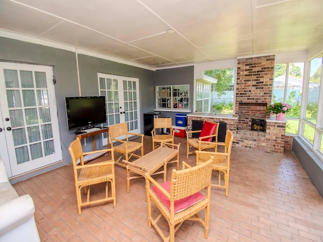 sunroom with french doors and plenty of natural light