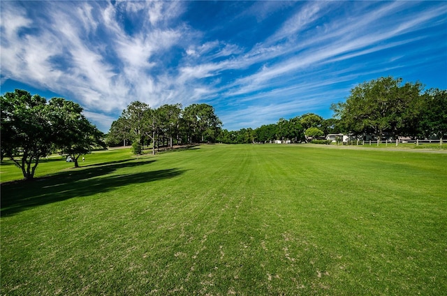 view of community featuring a lawn