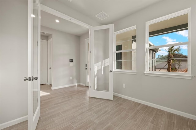 empty room with french doors