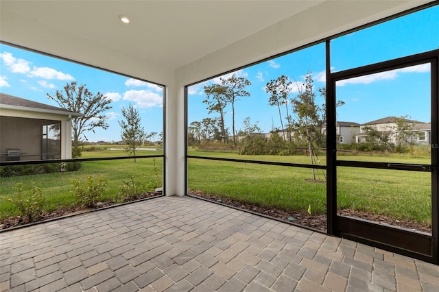 view of unfurnished sunroom